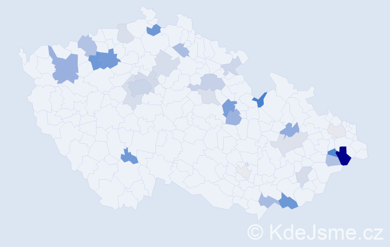 Příjmení: 'Límová', počet výskytů 55 v celé ČR