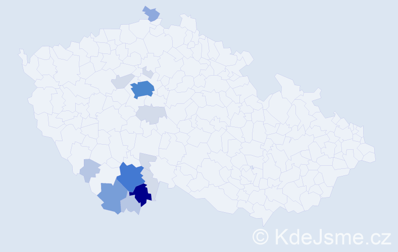 Příjmení: 'Lust', počet výskytů 51 v celé ČR