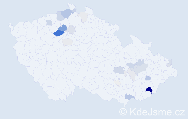 Příjmení: 'Matouchová', počet výskytů 68 v celé ČR