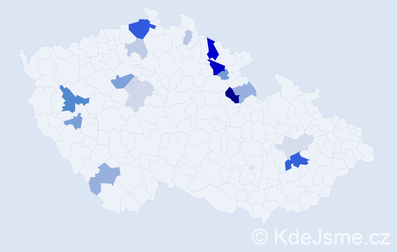 Příjmení: 'Flegel', počet výskytů 49 v celé ČR