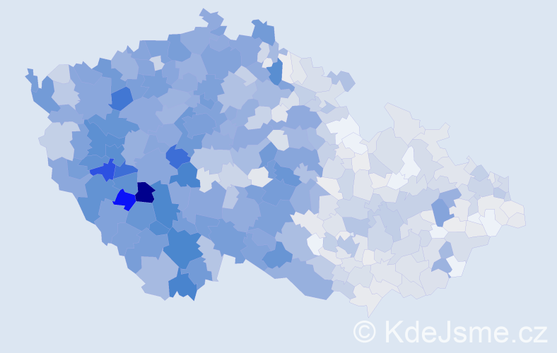 Příjmení: 'Bláha', počet výskytů 5491 v celé ČR