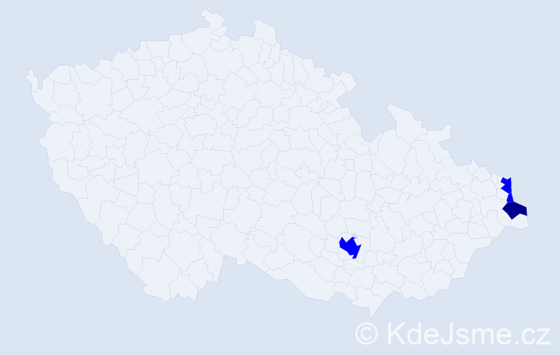 Příjmení: 'Pagacz', počet výskytů 5 v celé ČR