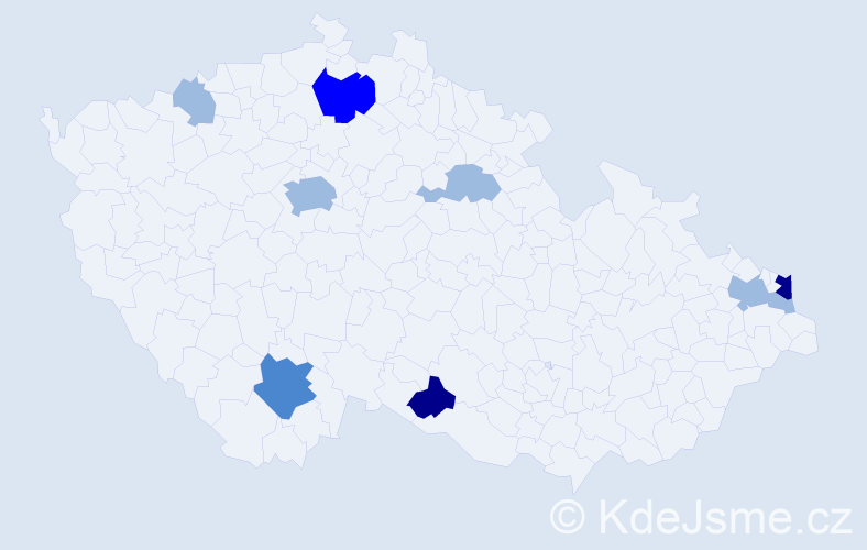 Příjmení: 'Fendek', počet výskytů 19 v celé ČR