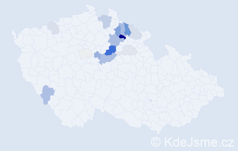 Příjmení: 'Landfeldová', počet výskytů 29 v celé ČR
