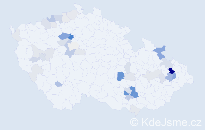 Příjmení: 'Ocásková', počet výskytů 129 v celé ČR