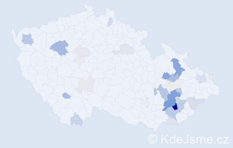 Příjmení: 'Vojtášková', počet výskytů 113 v celé ČR