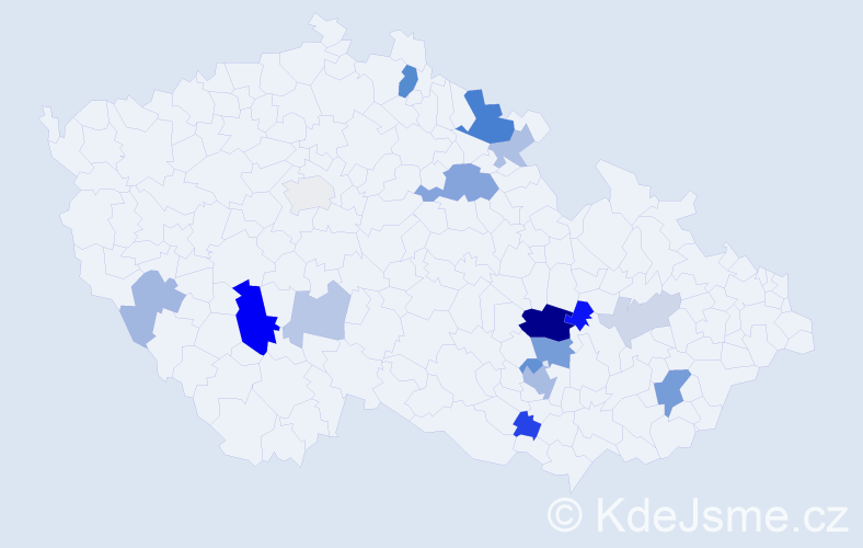 Příjmení: 'Staffa', počet výskytů 38 v celé ČR