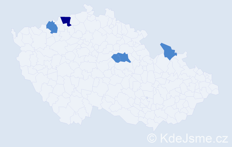 Příjmení: 'Valkóvá', počet výskytů 7 v celé ČR