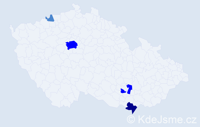 Příjmení: 'Knieradlová', počet výskytů 8 v celé ČR