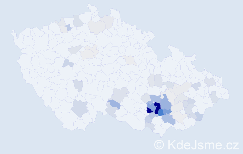 Příjmení: 'Řičánek', počet výskytů 215 v celé ČR
