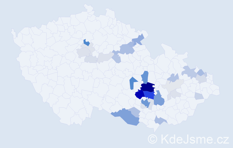 Příjmení: 'Miholová', počet výskytů 131 v celé ČR