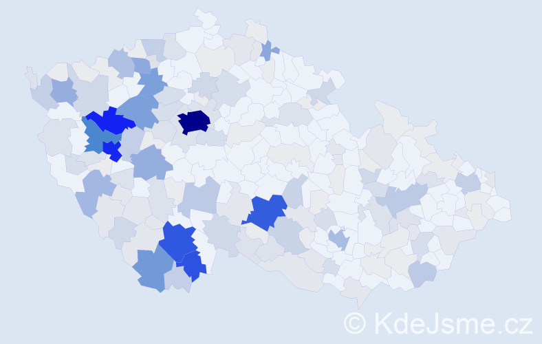 Příjmení: 'Lavička', počet výskytů 773 v celé ČR