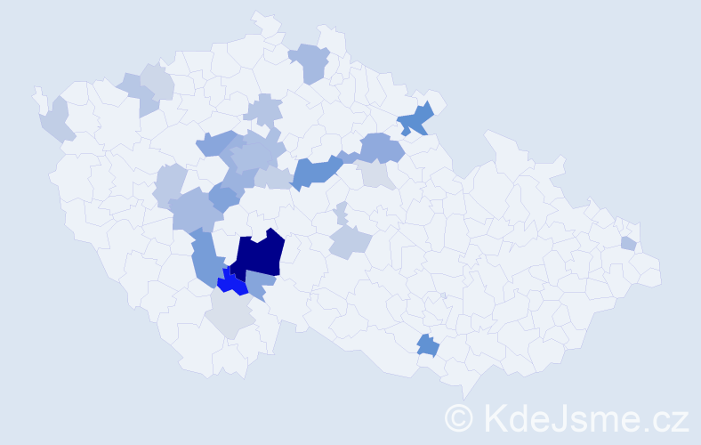 Příjmení: 'Hašplová', počet výskytů 79 v celé ČR