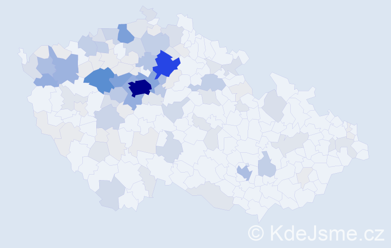 Příjmení: 'Moucha', počet výskytů 399 v celé ČR