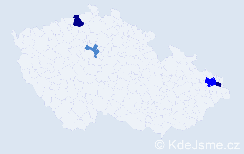 Příjmení: 'Ruličková', počet výskytů 9 v celé ČR