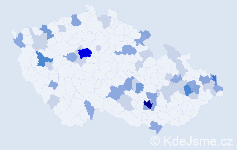 Příjmení: 'Pollaková', počet výskytů 121 v celé ČR