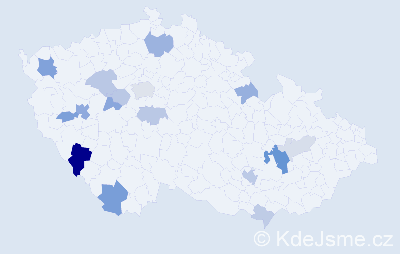 Příjmení: 'Reschová', počet výskytů 36 v celé ČR