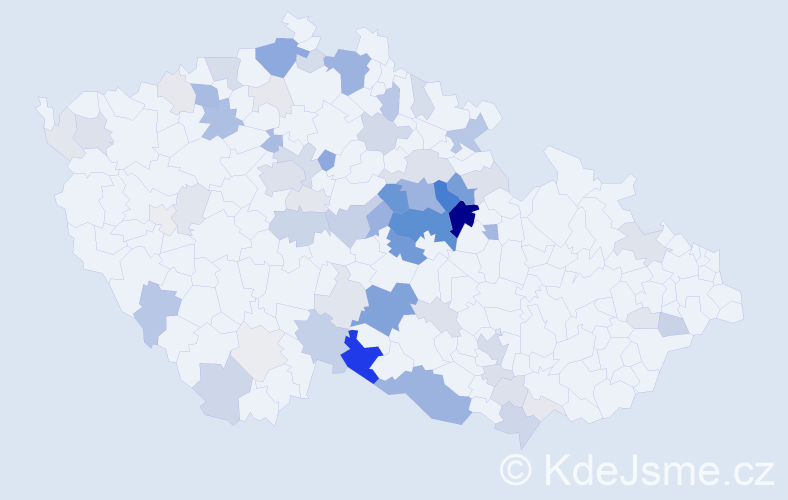 Příjmení: 'Vrátil', počet výskytů 236 v celé ČR