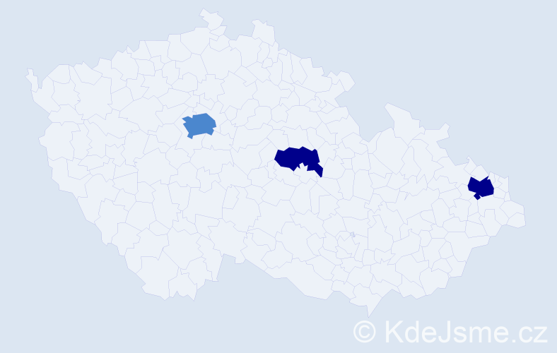 Příjmení: 'Tesarik', počet výskytů 7 v celé ČR