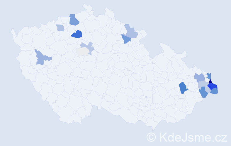 Příjmení: 'Časnocha', počet výskytů 30 v celé ČR