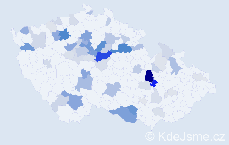 Příjmení: 'Holler', počet výskytů 190 v celé ČR