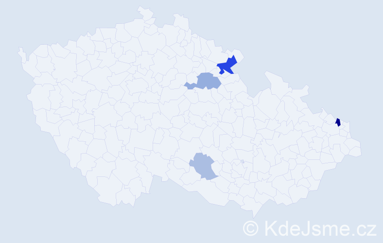 Příjmení: 'Molinger', počet výskytů 10 v celé ČR