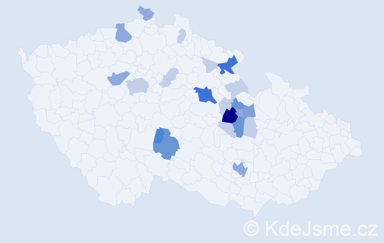 Příjmení: 'Dubišar', počet výskytů 61 v celé ČR
