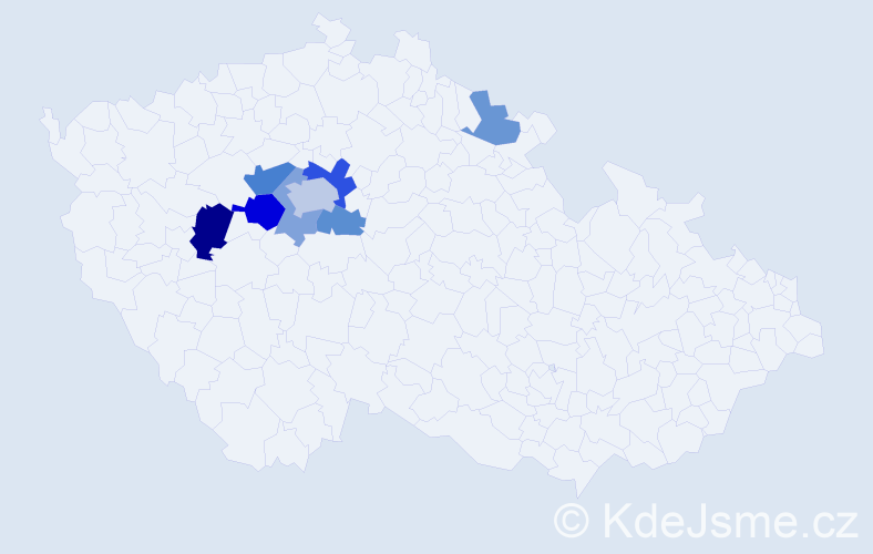 Příjmení: 'Klaudis', počet výskytů 14 v celé ČR