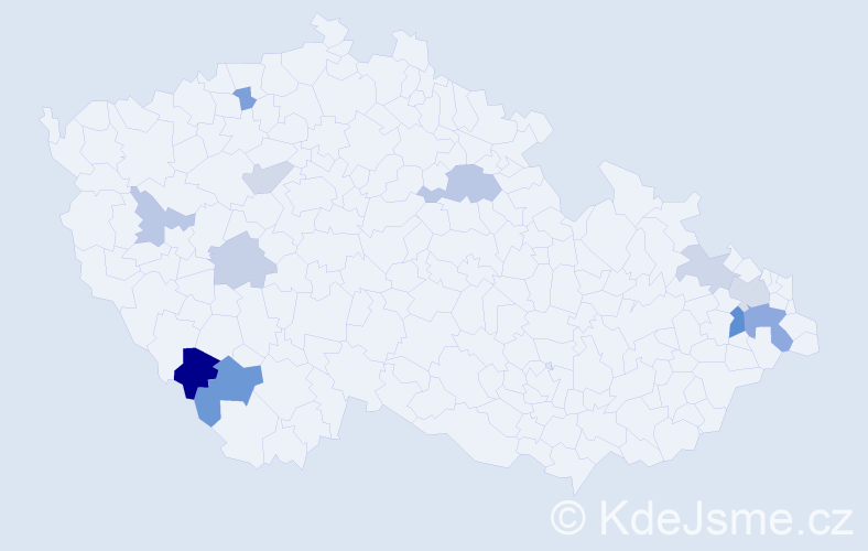 Příjmení: 'Kerekešová', počet výskytů 20 v celé ČR