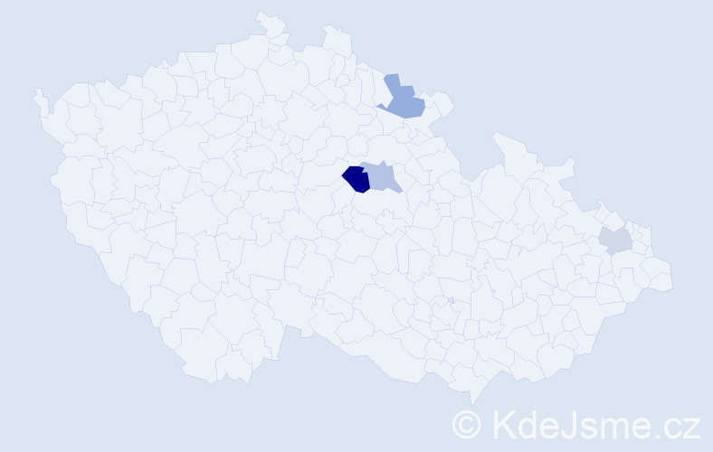 Příjmení: 'Cápayová', počet výskytů 5 v celé ČR