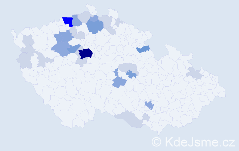 Příjmení: 'May', počet výskytů 74 v celé ČR