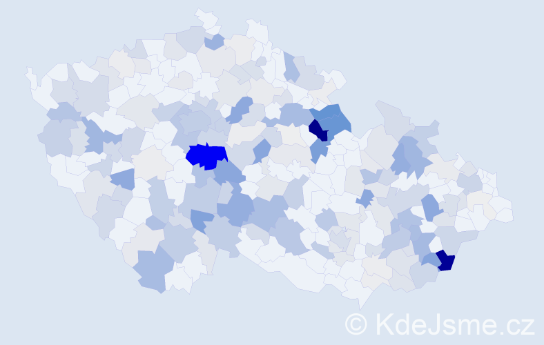 Příjmení: 'Vilímek', počet výskytů 730 v celé ČR