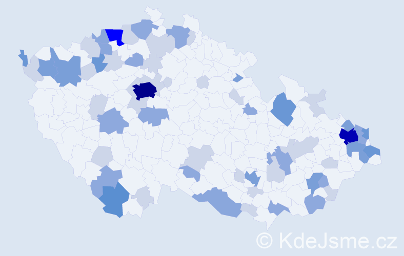 Příjmení: 'Masárová', počet výskytů 162 v celé ČR