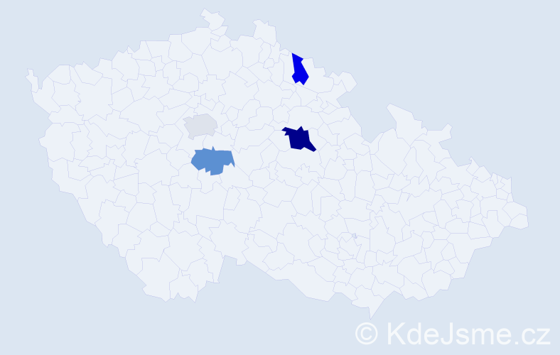 Příjmení: 'Pojdová', počet výskytů 7 v celé ČR
