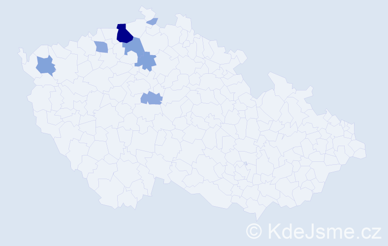 Příjmení: 'Salaková', počet výskytů 17 v celé ČR
