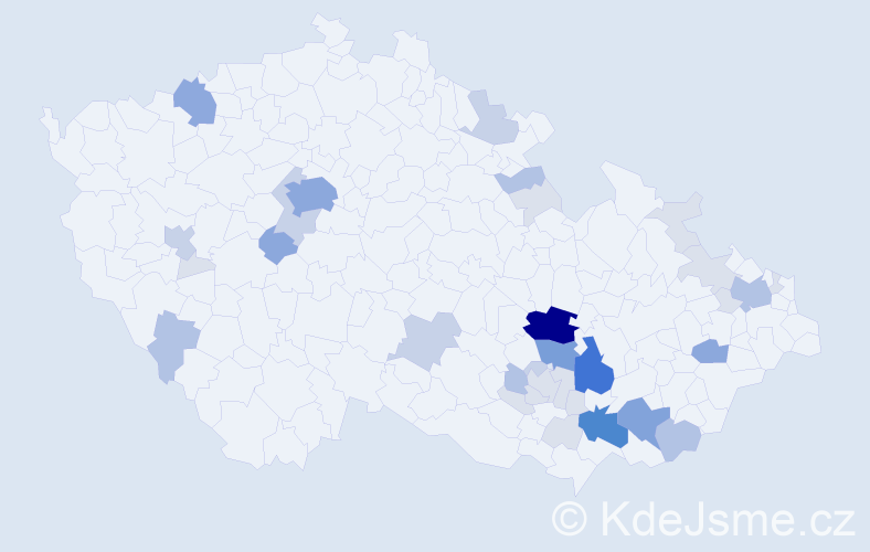 Příjmení: 'Španěl', počet výskytů 117 v celé ČR