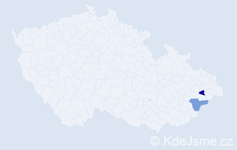 Příjmení: 'Czeffer', počet výskytů 9 v celé ČR