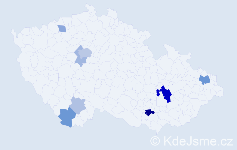 Příjmení: 'Andrejcová', počet výskytů 21 v celé ČR