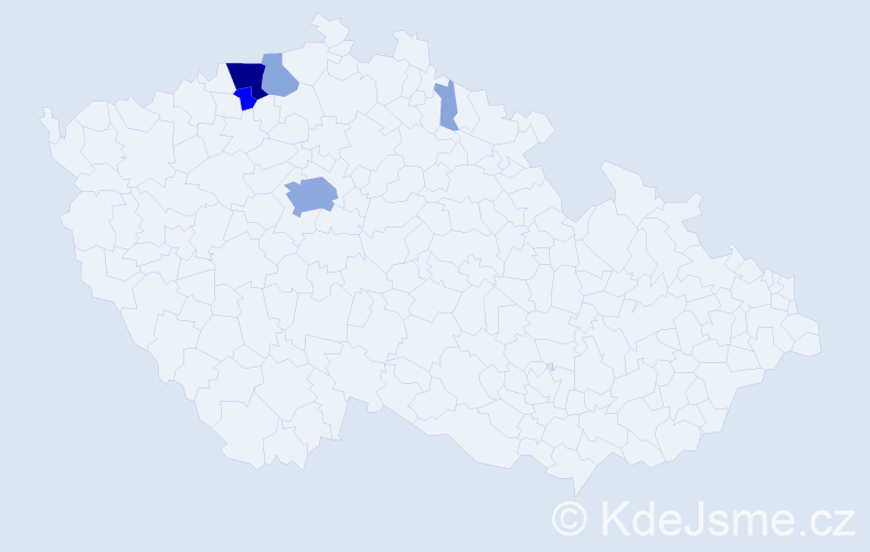 Příjmení: 'Lázová', počet výskytů 21 v celé ČR