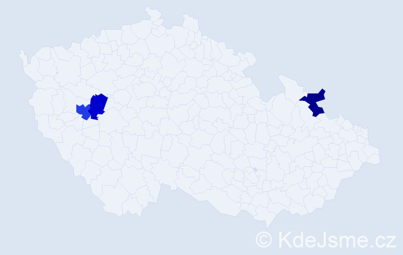 Příjmení: 'Frieslová', počet výskytů 8 v celé ČR