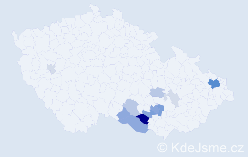 Příjmení: 'Ruibarová', počet výskytů 51 v celé ČR