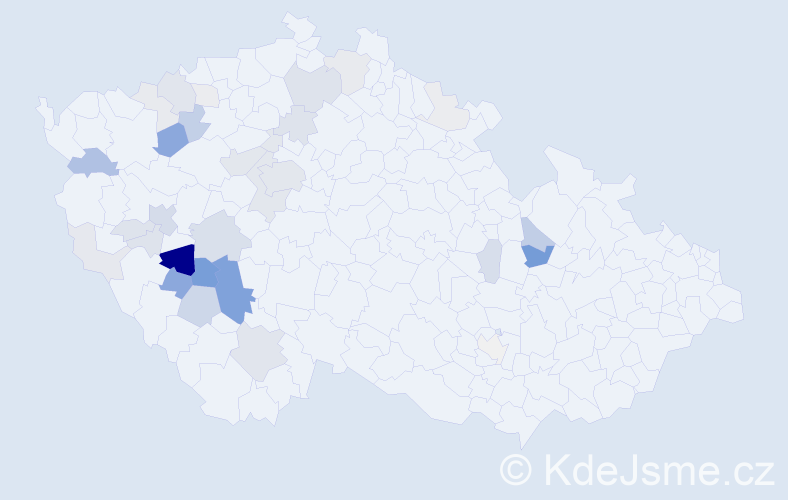 Příjmení: 'Motejzík', počet výskytů 128 v celé ČR