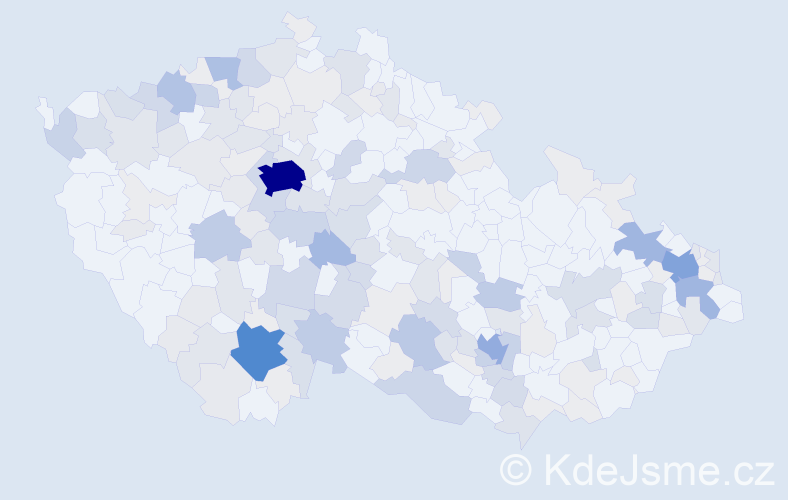 Příjmení: 'Chmel', počet výskytů 657 v celé ČR