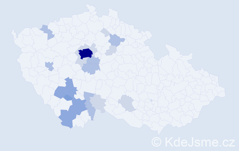 Příjmení: 'Činátlová', počet výskytů 51 v celé ČR