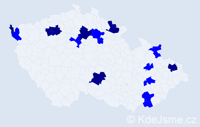 Příjmení: 'Arvayová', počet výskytů 23 v celé ČR