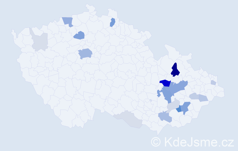 Příjmení: 'Skokánek', počet výskytů 74 v celé ČR
