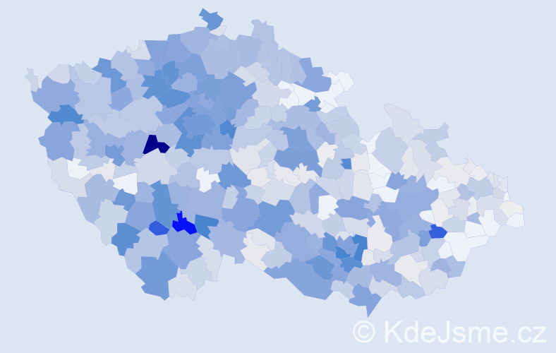 Příjmení: 'Hrdlička', počet výskytů 3325 v celé ČR
