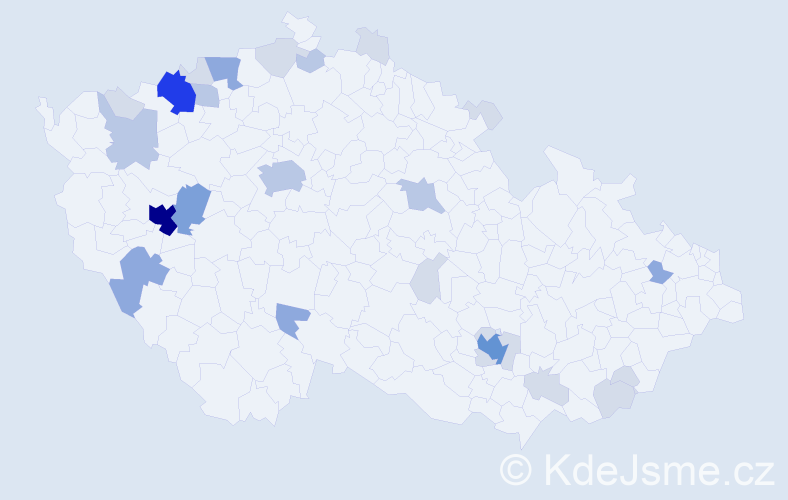 Příjmení: 'Tenk', počet výskytů 75 v celé ČR