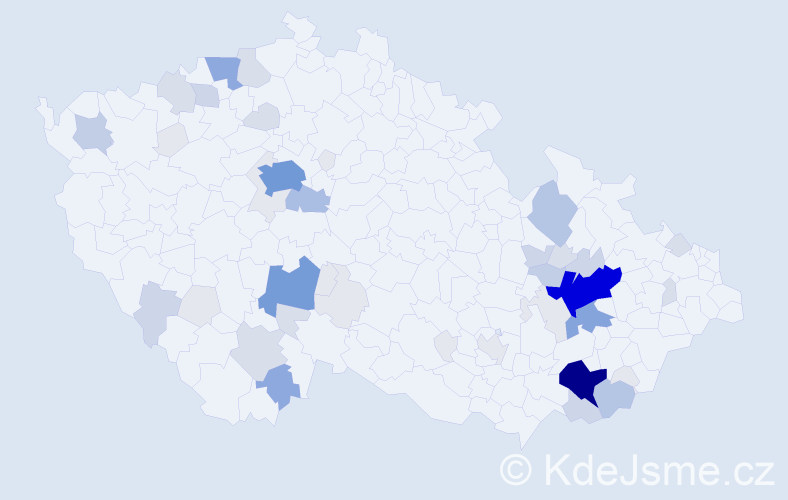 Příjmení: 'Nemravová', počet výskytů 196 v celé ČR