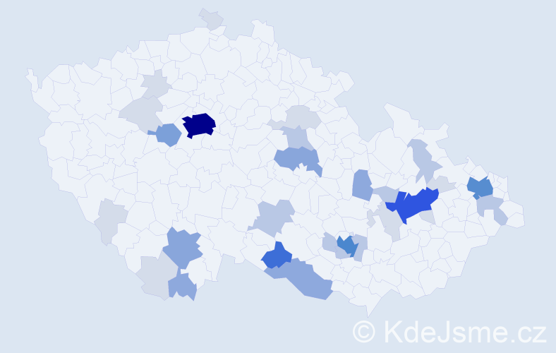 Příjmení: 'Endl', počet výskytů 101 v celé ČR